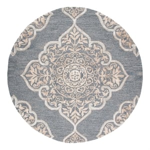 Safavieh Dip Dye 7'-0&quot x 7'-0&quot Wool Hand Tufted Rug in Slate / Beige