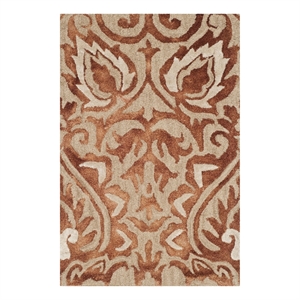 Safavieh Dip Dye 2'-0&quot x 3'-0&quot Wool Hand Tufted Rug in Copper / Beige