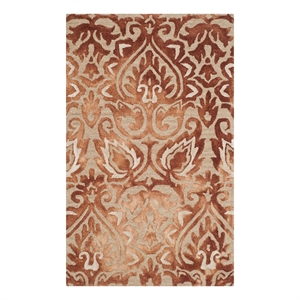 Safavieh Dip Dye 3'-0&quot x 5'-0&quot Wool Hand Tufted Rug in Copper / Beige