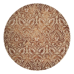 Safavieh Dip Dye 7'-0&quot x 7'-0&quot Wool Hand Tufted Rug in Copper / Beige