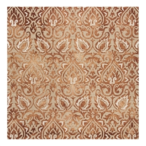 Safavieh Dip Dye 7'-0&quot x 7'-0&quot Wool Hand Tufted Rug in Copper / Beige