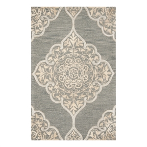 Safavieh Dip Dye 5'-0&quot x 8'-0&quot Wool Hand Tufted Rug in Slate / Beige