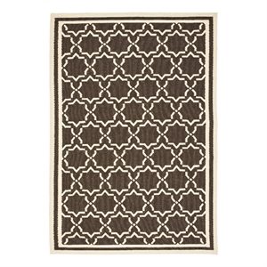 Safavieh Dhurries 8'-0&quot x 8'-0&quot Wool Hand Woven Flat Weave Rug inChocolate/Ivory