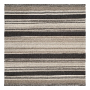 Safavieh Dhurries 6'-0&quot x 6'-0&quot Wool Hand Woven Flat Weave Rug in Natural/Black