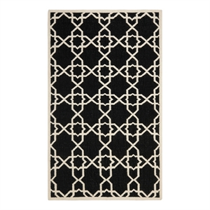 Safavieh Dhurries 8'-0&quot x 10'-0&quot Wool Hand Woven Flat Weave Rug in Black/Ivory