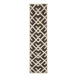 Safavieh Dhurries 2'-6&quot x 10'-0&quot Wool Hand Woven Flat Weave Rug in Brown/Ivory