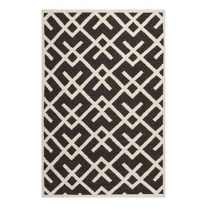 Safavieh Dhurries5'-0&quotx8'-0&quotWool Hand Woven Flat Weave Rug in Brown/Ivory