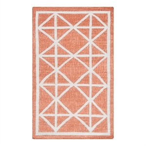 Safavieh Dhurries 3'-0&quot x 5'-0&quot Wool Hand Woven Flat Weave Rug in Red/Ivory