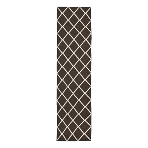 Safavieh Dhurries 2'-6&quot x 10'-0&quot Wool Hand Woven Flat Weave Rug in Brown/Ivory