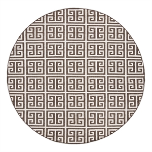 Safavieh Dhurries7'-0&quotx7'-0&quotWool Hand Woven Flat Weave Rug in Brown/Ivory
