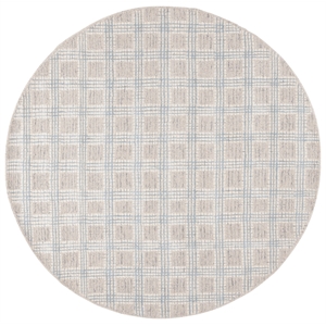 Safavieh Ebony 6'-0&quot x 6'-0&quot Wool Hand Tufted Rug in Silver / Ivory