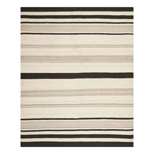 Safavieh Dhurries 8'-0&quot x 10'-0&quot Wool Hand Woven Flat Weave Rug in Natural/Gray
