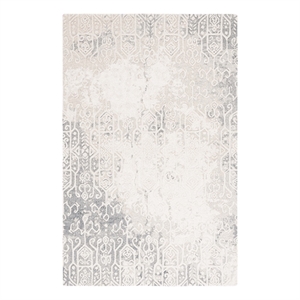 Safavieh Ebony 3'-0&quot x 5'-0&quot Wool Hand Tufted Rug in Silver / Ivory