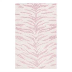 Safavieh Ebony 4'-0&quot x 6'-0&quot Wool and Cotton Hand Tufted Rug in Pink / Ivory