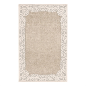 Safavieh Ebony 3'-0&quot x 5'-0&quot Wool and Cotton Hand Tufted Rug in Beige / Green