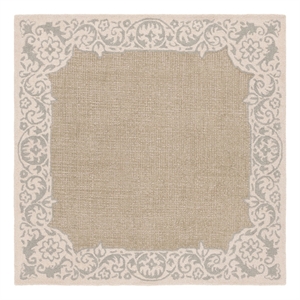 Safavieh Ebony 6'-0&quot x 6'-0&quot Wool and Cotton Hand Tufted Rug in Beige / Green