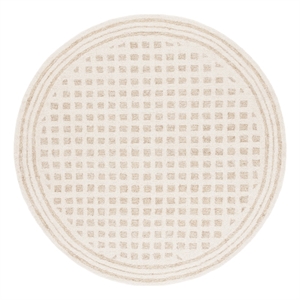 Safavieh Ebony 6'-0&quot x 6'-0&quot Wool and Jute Hand Tufted Rug in Ivory / Beige