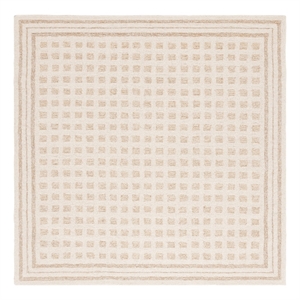 Safavieh Ebony 6'-0&quot x 6'-0&quot Wool and Jute Hand Tufted Rug in Ivory / Beige