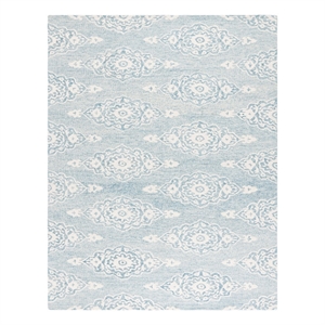 Safavieh Ebony 6'-0&quot x 9'-0&quot Wool and Cotton Hand Tufted Rug in Ivory/Light Blue