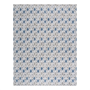Safavieh Ebony 6'-0&quot x 9'-0&quot Wool and Cotton Hand Tufted Rug in Ivory / Blue