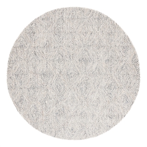 Safavieh Ebony 6'-0&quot x 6'-0&quot Wool and Cotton Hand Tufted Rug in Navy / Ivory