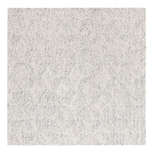 Safavieh Ebony 6'-0&quot x 6'-0&quot Wool and Cotton Hand Tufted Rug in Navy / Ivory