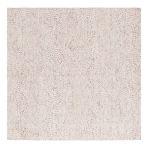 Safavieh Ebony 6'-0&quot x 6'-0&quot Wool and Cotton Hand Tufted Rug in Rust / Beige