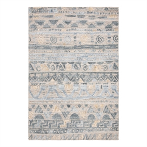 Safavieh Elements 6'-0&quot x 9'-0&quot Wool Loom Knotted Rug in Light Blue / Beige
