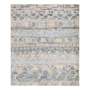 Safavieh Elements 9'-0&quot x 12'-0&quot Wool Loom Knotted Rug in Light Blue / Beige