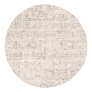 Safavieh Ebony 6'-0&quot x 6'-0&quot Wool and Cotton Hand Tufted Rug in Ivory / Brown