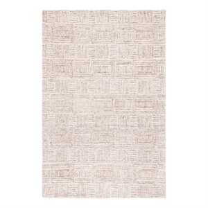 Safavieh Ebony 6'-0&quot x 6'-0&quot Wool and Cotton Hand Tufted Rug in Ivory / Brown