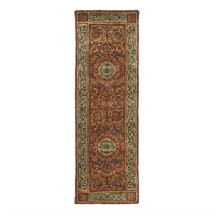 Safavieh Empire 2'-6&quot x 10'-0&quot Wool Hand Tufted Rug in Burgundy / Gold