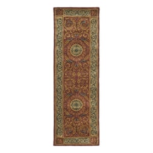 Safavieh Empire 2'-6&quot x 12'-0&quot Wool Hand Tufted Rug in Burgundy / Gold