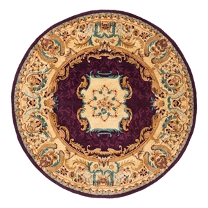 Safavieh Empire 6'-0&quot x 6'-0&quot Wool Hand Tufted Rug in Burgundy / Gold