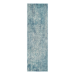 Safavieh Evoke 2'-2&quot x 13'-0&quot Power Loomed Rug in Blue / Ivory