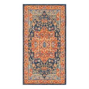 Safavieh Evoke 2'-2&quot x 4'-0&quot Power Loomed Rug in Blue / Orange