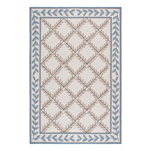 Safavieh Easy Care 6'-0&quot x 9'-0&quot Hand Hooked Rug in Ivory / Light Blue