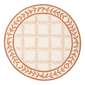 Safavieh Easy Care 6'-0&quot x 6'-0&quot Hand Hooked Rug in Ivory / Beige