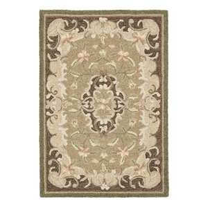 Safavieh Easy Care 2'-0&quot x 3'-0&quot Hand Hooked Rug in Beige / Brown