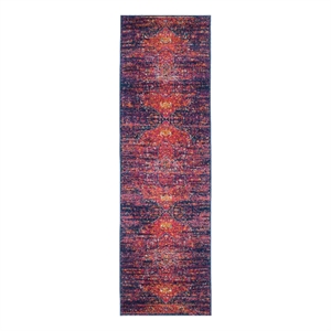 Safavieh Evoke 2'-2&quot x 13'-0&quot Power Loomed Rug in Blue / Fuscia