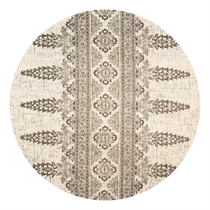 Safavieh Evoke 6'-7&quot x 6'-7&quot Jute and Polyester Power Loomed Rug in Ivory/Silver