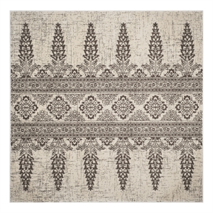 Safavieh Evoke 6'-7&quot x 6'-7&quot Jute and Polyester Power Loomed Rug in Ivory/Silver