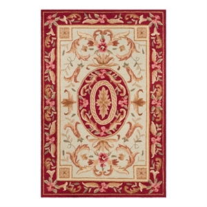 Safavieh Easy Care 2'-0&quot x 3'-0&quot Hand Hooked Rug in Ivory / Burgundy