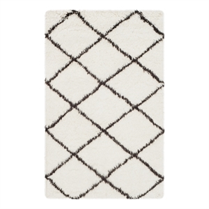 Safavieh Flokati 3'-0&quot x 5'-0&quot Wool Hand Tufted Rug in Ivory / Brown