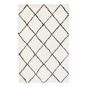 Safavieh Flokati 5'-0&quot x 8'-0&quot Wool Hand Tufted Rug in Ivory / Brown