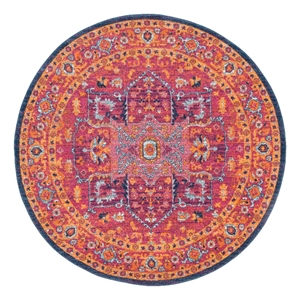 Safavieh Evoke 3'-0&quot x 3'-0&quot Power Loomed Rug in Fuscia / Orange