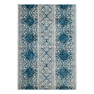 Safavieh Evoke 5'-1&quot x 7'-6&quot Jute and Polyester Power Loomed Rug in Blue/Ivory