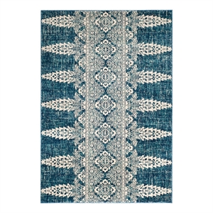 Safavieh Evoke 5'-1&quot x 7'-6&quot Jute and Polyester Power Loomed Rug in Blue/Ivory