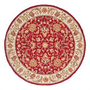 Safavieh Easy Care 6'-0&quot x 6'-0&quot Hand Hooked Rug in Red / Ivory