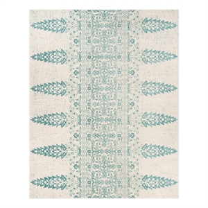 Safavieh Evoke 8'-0&quot x 10'-0&quot Jute and Polyester Power Loomed Rug in Ivory /Teal